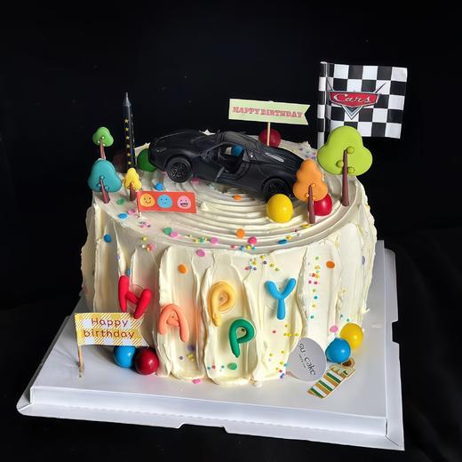 【酷酷的跑车】叮当CAKE爆款儿童蛋糕-鲜果奶油蛋糕 商品图0