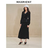 MAXRIENY浪漫复古v领丝绒连衣裙24冬款法式长裙小黑裙party小礼裙(货号:MS85DR516) 商品缩略图1