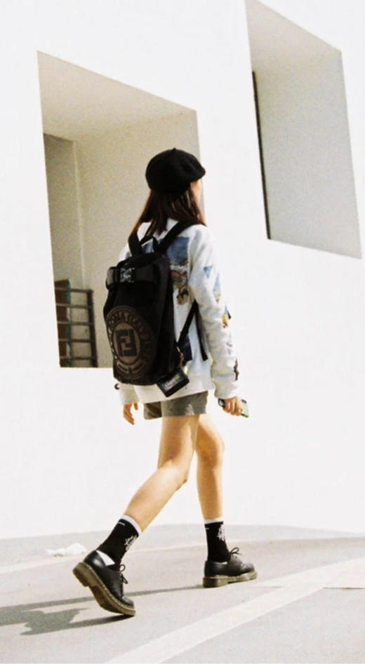 Fendi Roma Italy 1925 黑色 帆布 双肩包 商品图2