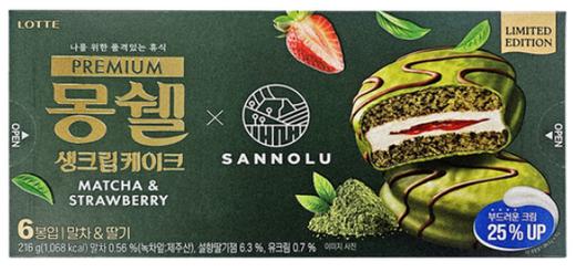 乐天 草莓奶油抹茶蛋糕派216g몽쉘 프리미엄 말차 단품216g 商品图0