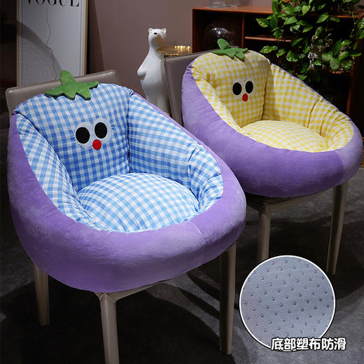 自然醒大眼茄子泡泡格蒲团坐垫QYL 商品图7