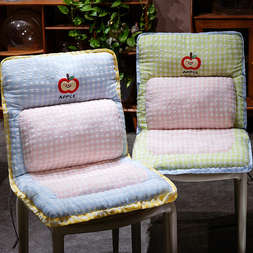 自然醒格纹苹果护腰横条连体坐垫QYL 商品图12