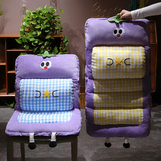 自然醒大眼茄子护腰连体坐垫QYL 商品图12