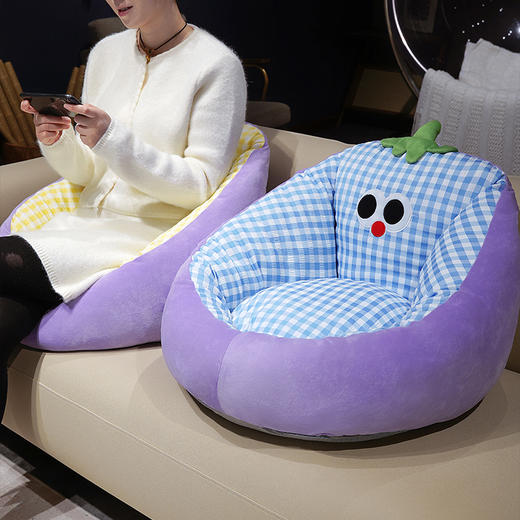 自然醒大眼茄子泡泡格蒲团坐垫QYL 商品图11