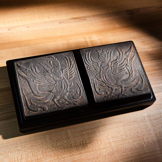 北齐古邺城“羽人”古砖制对砚（一套两方） 商品图0