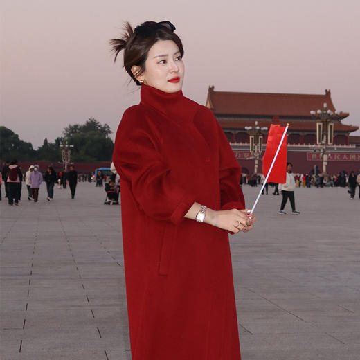 【特价不退换】【预售7天】良木礼绵羊毛大衣（腰带）（D11103） 商品图3