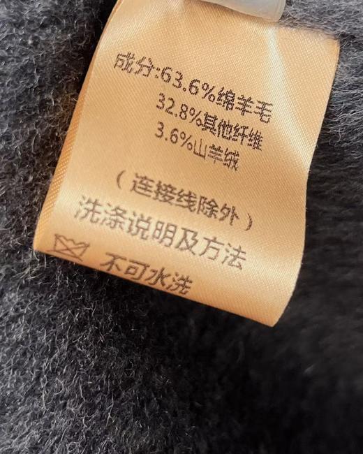 【轻奢双面尼】2506 （绵羊毛➕山羊绒）高级感灰色立领双面尼大衣-喜出 商品图3