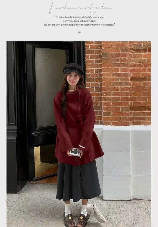 送包包【轻奢双面尼】2503 70%羊毛➕10%天丝双面尼大衣-喜出 商品图4