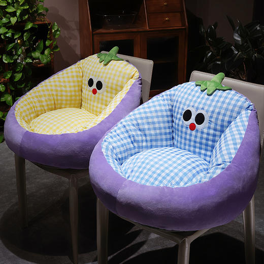 自然醒大眼茄子泡泡格蒲团坐垫QYL 商品图12