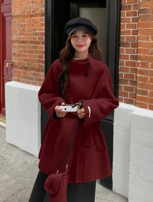 送包包【轻奢双面尼】2503 70%羊毛➕10%天丝双面尼大衣-喜出 商品图3