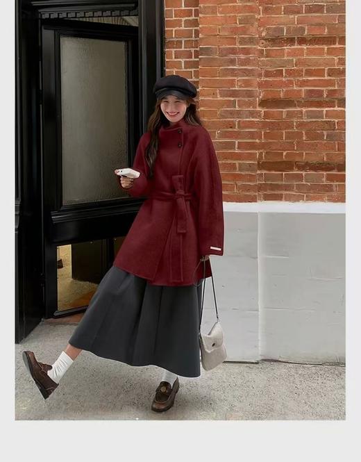 送包包【轻奢双面尼】2503 70%羊毛➕10%天丝双面尼大衣-喜出 商品图5