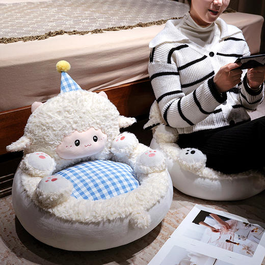 自然醒小羊翻肚半包围蒲团坐垫QYL 商品图12