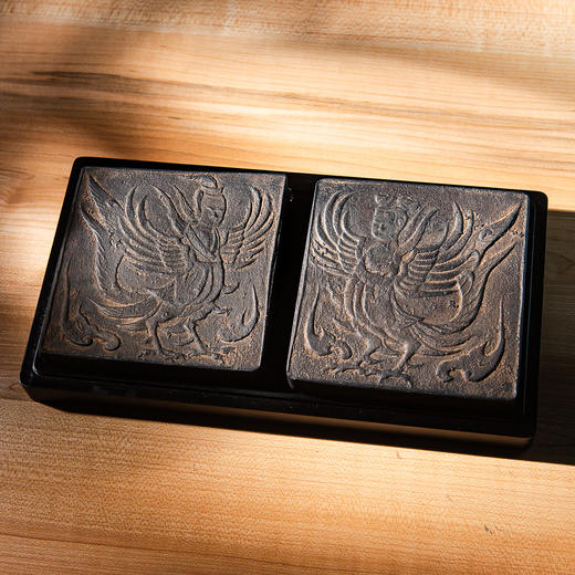 北齐古邺城“羽人”古砖制对砚（一套两方） 商品图3