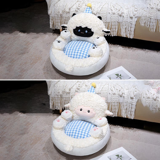 自然醒小羊翻肚半包围蒲团坐垫QYL 商品图7