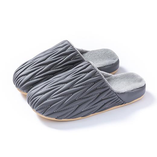 复制版不上架【多样屋专柜】多样屋PU防水防滑加绒保暖拖秋冬拖鞋白（建议拍大一码） 商品图4