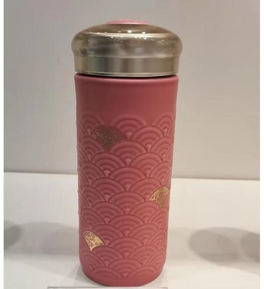 乾唐轩蜂鸟双层随身杯（淡粉色330ML）和谐荷花随身杯(牙白+彩+手工描金)双层大内胆玲珑如意随身杯（无光粉红+彩釉贴花+碧玺釉）双层 商品图4