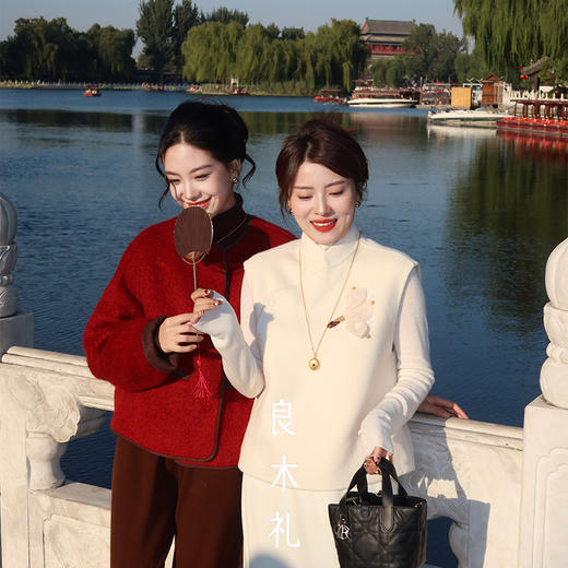 【特价不退换】【预售7天】良木礼羊绒绣花马甲（D25102700） 商品图4