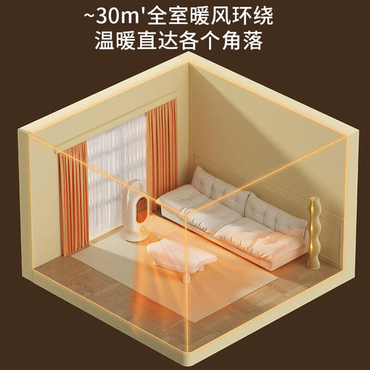 【多样屋专柜】艾贝丽桌面暖风机浅黄色台式 商品图9
