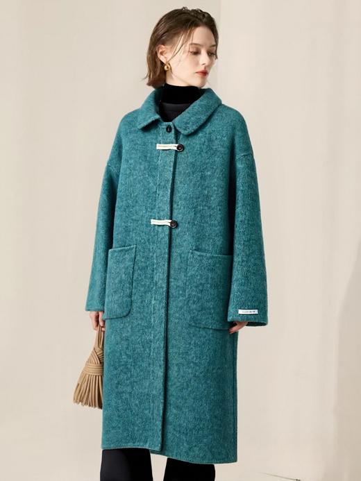 【轻奢双面尼】2516（100%羊毛）超显白的颜色“ 蓝色海湾”独特配色双面尼大衣-喜出 商品图1