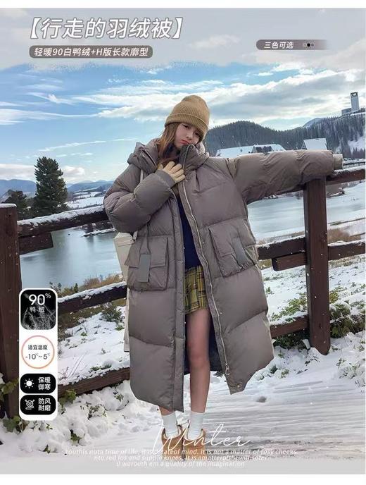 蓬松！！【羽绒服】605绒子含量90%  韩版爆款特调色宽松蓬松长款羽绒服喜出 商品图2