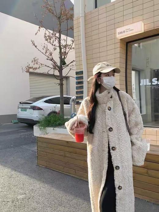 2026【环保皮草】P112韩系长款氛围感皮毛一体秋冬大衣外套-喜出 商品图1