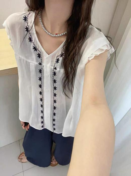 11.11最后促，不参与退货清仓处理（单件上衣）夏季飞飞绣短袖刺绣T恤-喜出 商品图1