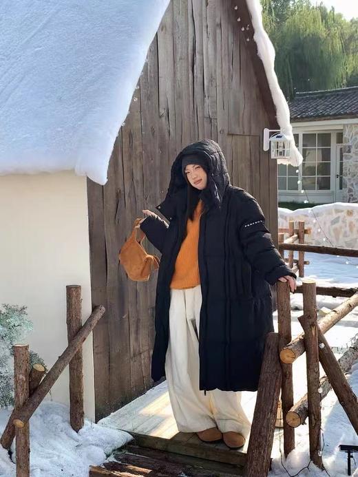 行走的大被子【羽绒服】绒子含量90% 306g充绒量/设计感一半压花宽松大版羽绒服宽松版-喜出 商品图3