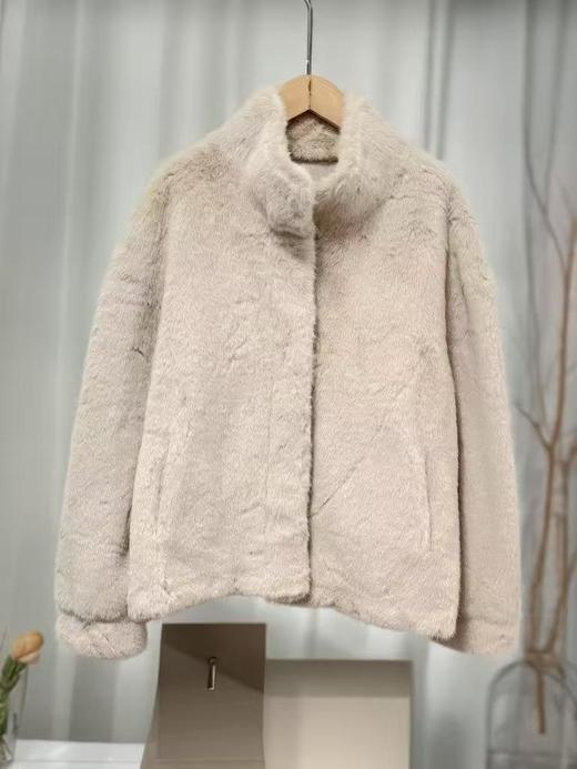 【环保皮草】P08立领皮毛一体秋冬大衣外套-喜出 商品图2