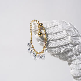 北京仓｜Crystal haze-Eterna-流苏 金色 锆石 戒指［挪威设计师］