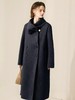 【轻奢双面尼】2517（羊毛➕天丝）多穿款-深灰金扣宽松版围巾可拆卸双面尼长款大衣-喜出 商品缩略图1