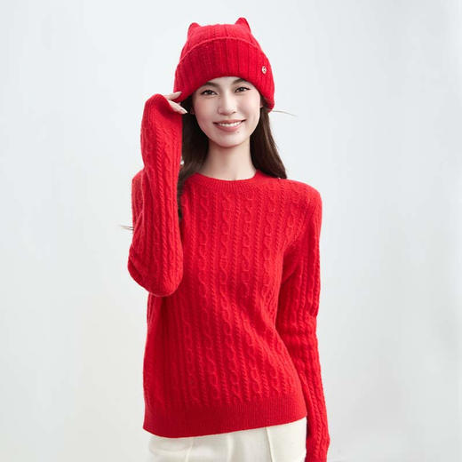 VogoPetite绞花针织衫100%山羊绒BP141F1106 商品图1