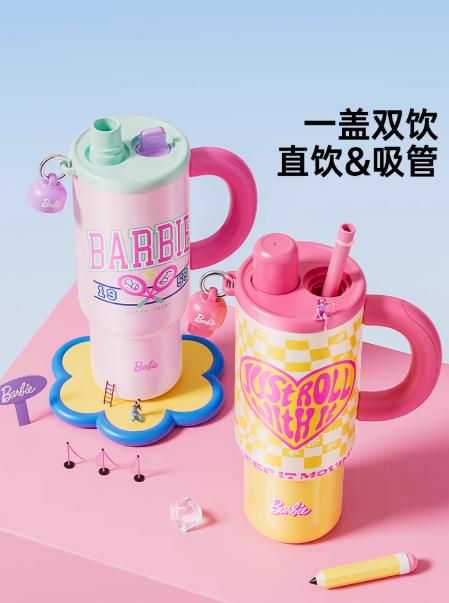 GERM格米芭比冰霸杯保温杯粉色运动（1200ml） 商品图3