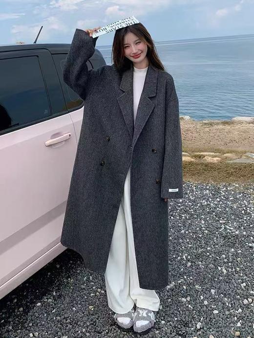 【轻奢双面尼】2525（澳洲羊毛➕羊驼绒）韩系宽松双面尼四粒扣双面尼外套-喜出 商品图2