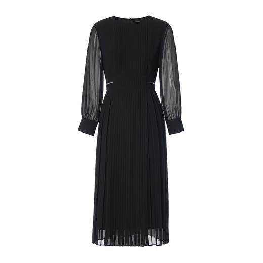 EITIE爱特爱气质高级感网纱垂坠长袖连衣裙B2507684L 商品图9