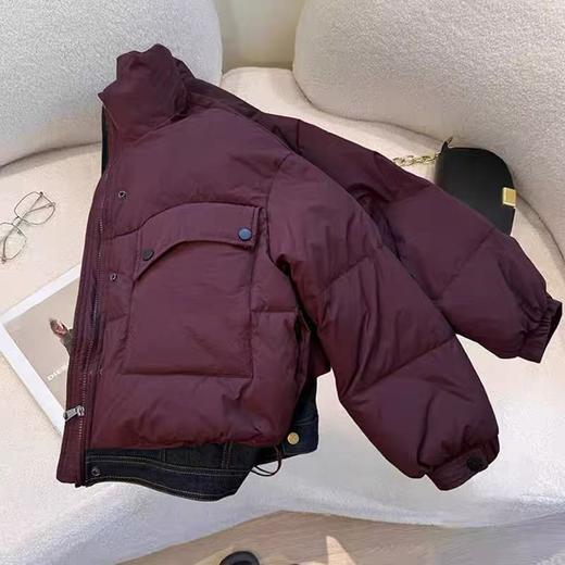 假两件【羽绒服】90%白鸭绒拼牛仔假两件短款宽松羽绒服-喜出 商品图2