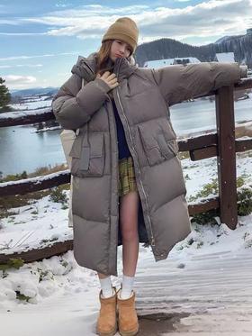 蓬松！！【羽绒服】605绒子含量90%  韩版爆款特调色宽松蓬松长款羽绒服喜出