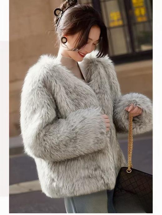 限时秒杀（不支持退，能接受下单）【环保皮草】P03简约皮毛一体秋冬大衣外套-喜出 商品图1