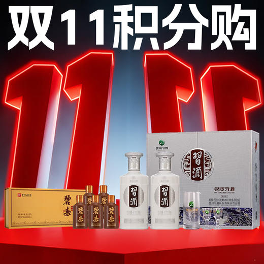 【11.11】习酒  银质 （礼盒款）酱香型  53度 500ml x6+碧春 精品 酱香型 53度 100ml x5 商品图0
