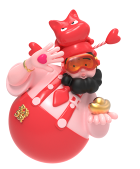 四喜财神-粤财神-桃夭夭23cm