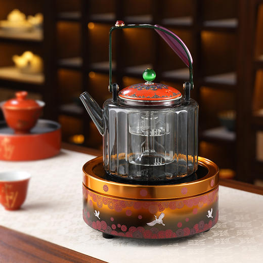 晋芳电陶炉静音煮茶炉智能语音小型家用烧水炉1500瓦围炉煮茶套装鹤隐花洲电陶炉 商品图2