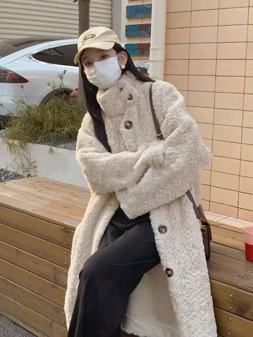 2026【环保皮草】P112韩系长款氛围感皮毛一体秋冬大衣外套-喜出 商品图0