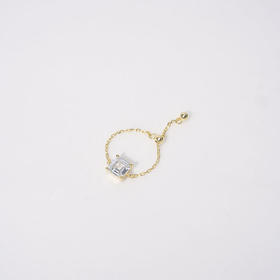 北京仓｜Crystal haze-Eterna-小方块 金色 锆石 戒指［挪威设计师］