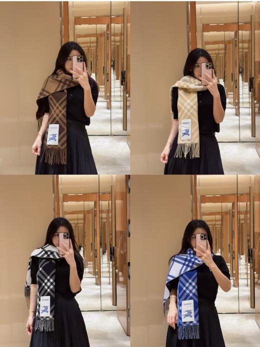 BUR新款经典格纹羊绒双面围巾 商品图8