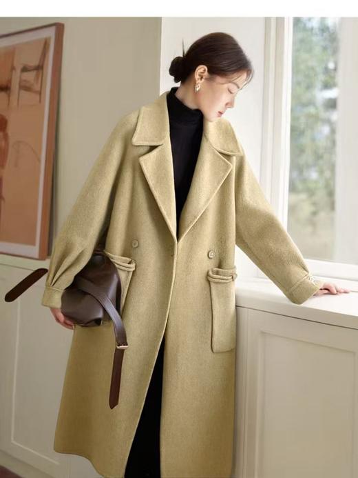 【轻奢双面尼】2528（100%澳洲超细羊毛）韩版气质口袋盘扣双面尼大衣-喜出 商品图0