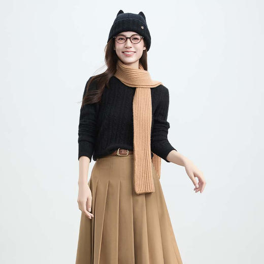 VogoPetite绞花针织衫100%山羊绒BP141F1106 商品图4