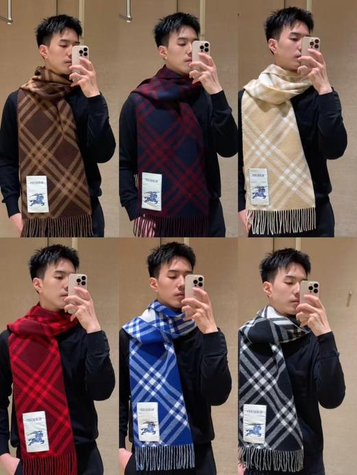 BUR新款经典格纹羊绒双面围巾 商品图1