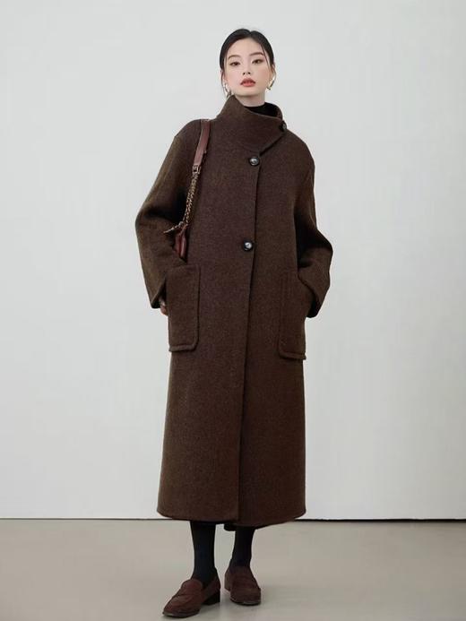【轻奢双面尼】2529（100%羊毛）韩系赫本风斜扣双面尼大衣外套-喜出 商品图1