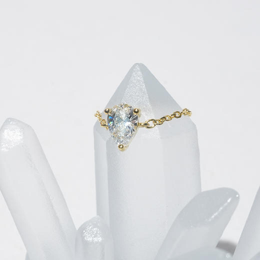 北京仓｜Crystal haze-Eterna-水滴 金色 锆石 戒指［挪威设计师］ 商品图3