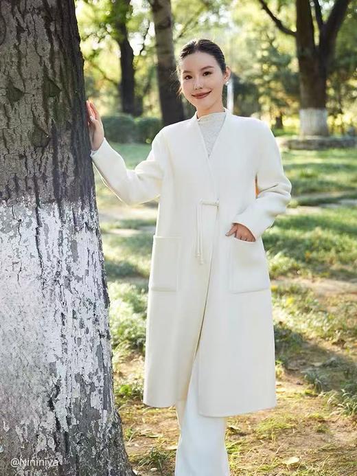 高奢骆驼绒【轻奢双面尼】2521（骆驼绒➕羊毛）高端气质新中式盘扣羊毛双面尼外套-喜出 商品图2