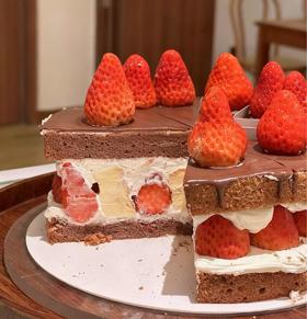 草莓巧克力布丁派